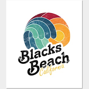 Blacks Beach California Surfing Surf Sunset Wave Posters and Art